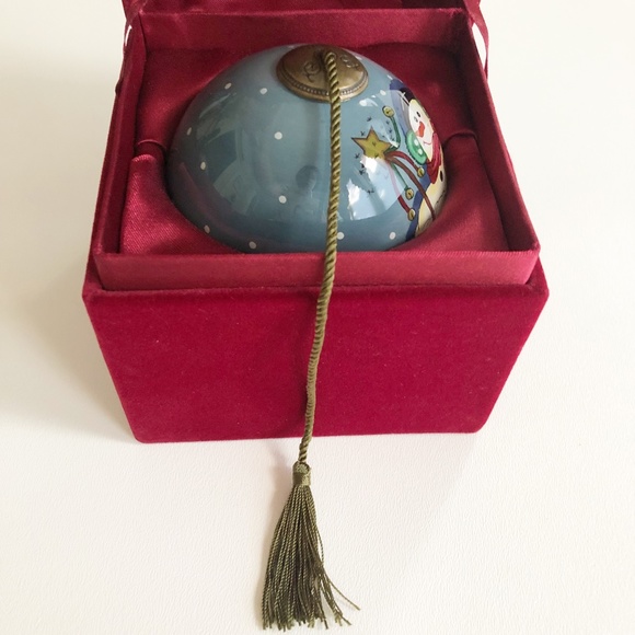 Ne'Qwa Art Glass HandPainted Globe Ornament Snowman Signed Diane Knott - Picture 3 of 9